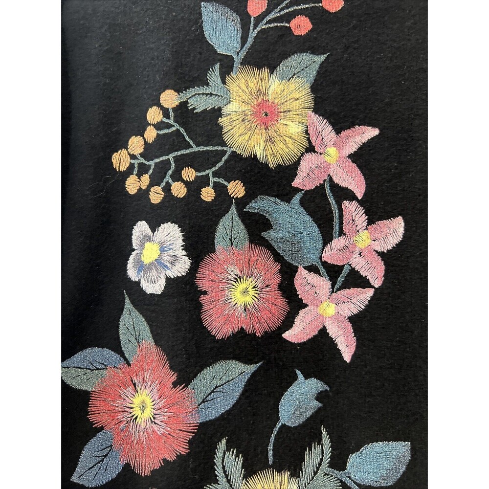 Zara Trafaluc Dress S Womens Black Floral Mini Shift Short Sleeve Sweater NWT - Picture 7 of 13